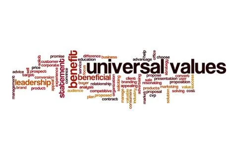 Universal values word cloud concept Stock Illustration