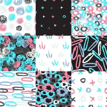 Universal various vector seamless patterns. Endless texture can be used for Stock Illustration