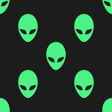Universal vector alien heads seamless patterns Stock Illustration