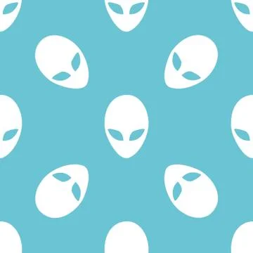 Universal vector alien heads seamless patterns Stock Illustration