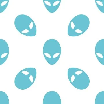 Universal vector alien heads seamless patterns Stock Illustration