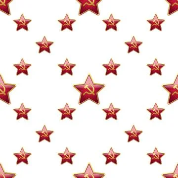Universal vector badge Soviet Union stars seamless patterns tiling 库存插图