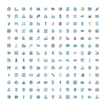 Universal vector icons bundle illustrating various business and health concep イラスト素材