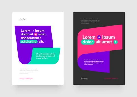 Universal vector layout template for events, companies or any business related. Stock Illustration