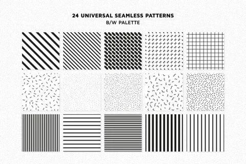 Universal vector memphis seamless patterns set Stock Illustration