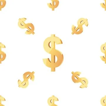 Universal vector seamless patterns tiling. Finance theme with gold dollar symbol 库存插图