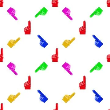 Universal vector seamless patterns tiling. Sport theme with fun fingers Stock Illustration