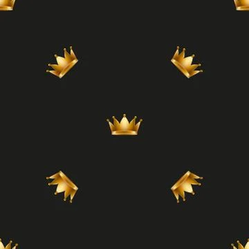 Universal vector seamless patterns tiling. Royal king crown Stock Illustration