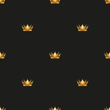 Universal vector seamless patterns tiling. Royal king crown Stock Illustration