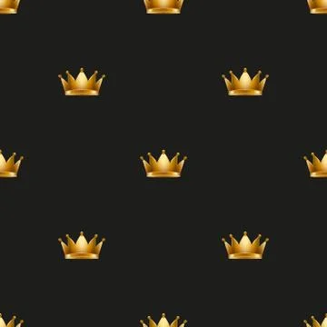 Universal vector seamless patterns tiling. Royal king crown Stock Illustration