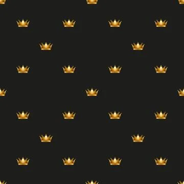 Universal vector seamless patterns tiling. Royal king crown Stock Illustration