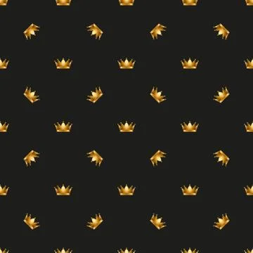 Universal vector seamless patterns tiling. Royal king crown Stock Illustration