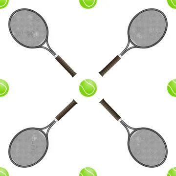 Universal vector tennis seamless patterns tiling. Sport theme with balls 库存插图