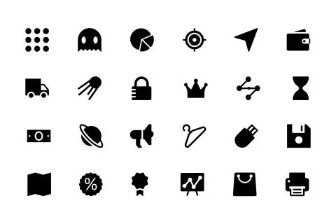 Universal Web and Mobile UI Icons Collection Stock Illustration