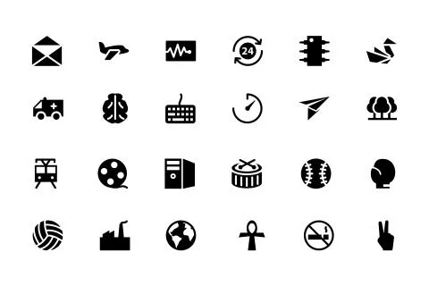 Universal Web and Mobile UI Icons Pack Stock Illustration
