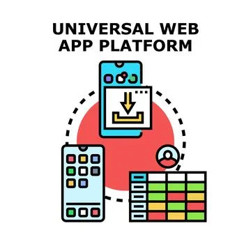 Universal web app platform concept development イラスト素材