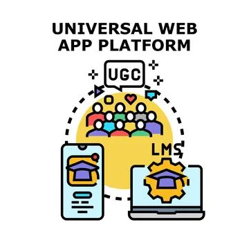 Universal web app platform for online education Stock Illustration
