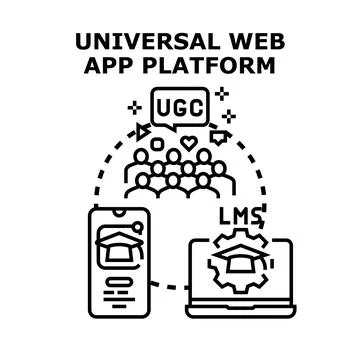 Universal web app platform for online education Stock Illustration