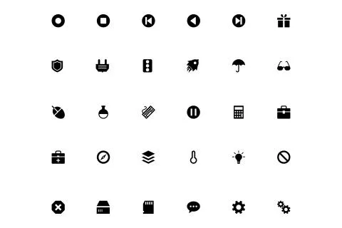 Universal Web Black Modern Icons Set Stock Illustration