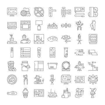Universal web graphic icons set developing concepts Stock Illustration