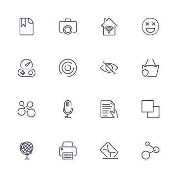 Universal web icons to use in web and mobile UI, set of basic UI web elements Stock Illustration