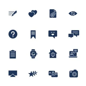 Universal web icons to use in web and mobile UI, set of basic UI web elements Illustrazione stock