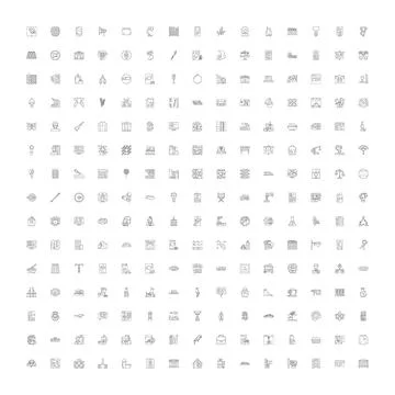 Universal web interface line icons collection Stock Illustration