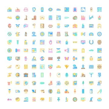 Universal web mobile interface collection flat icons イラスト素材