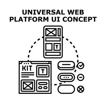 Universal web platform ui concept developing interface Stock Illustration