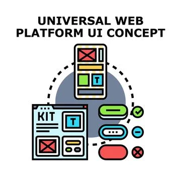 Universal web platform ui concept developing interface Stock Illustration