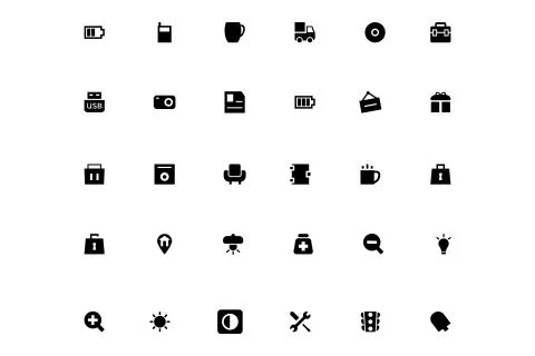 Universal Website Black Icons Stock Illustration