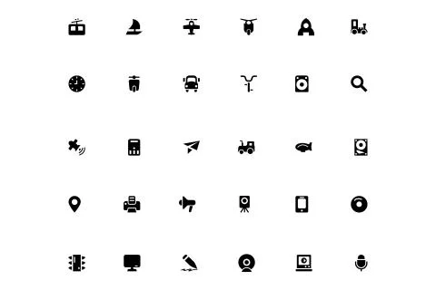 Universal Website Icons Set Stock Illustration