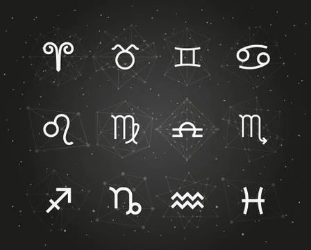 Universal zodiac sign vector set Stock Illustration
