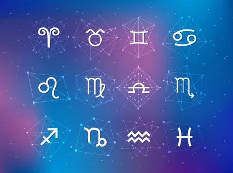 Universal zodiac sign vector set Stock Illustration