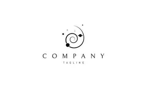 Universe Black Vector logo Image Stock Illustration