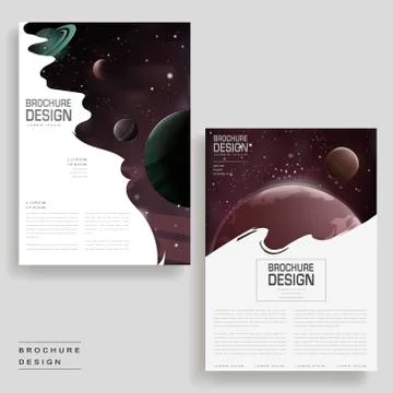 Universe brochure template Stock Illustration