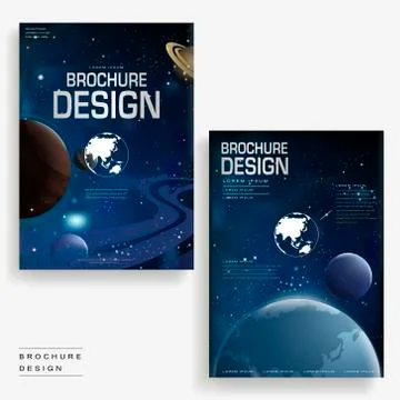 Universe brochure template Stock Illustration