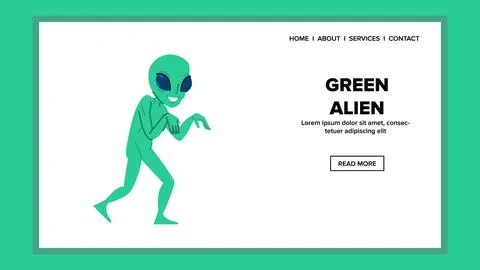 Universe green alien vector Stock Illustration