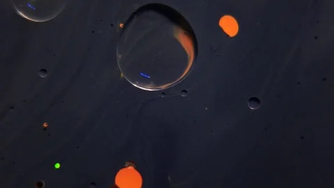 Universe of moving colour bubbles. Abstract pattern. Fantastic paint moving in Stock Footage 85135835