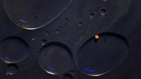 Universe of moving colour bubbles. Abstract pattern. Fantastic paint moving in Stock Footage 85136109