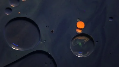 Universe of moving colour bubbles. Abstract pattern. Fantastic paint moving in Stock Footage 85136322