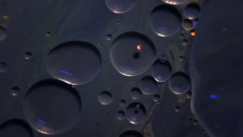 Universe of moving colour bubbles. Abstract pattern. Fantastic paint moving in Stock Footage 85136508