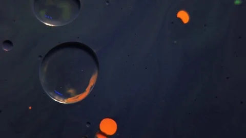 Universe of moving colour bubbles. Abstract pattern. Fantastic paint moving in Stock Footage 85137017