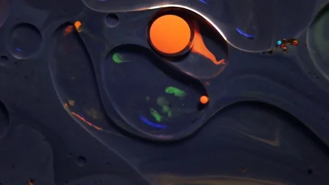 Universe of moving colour bubbles. Abstract pattern. Fantastic paint moving in Stock Footage 85137202