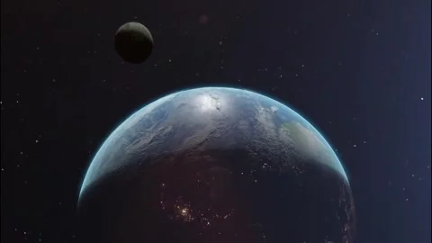 Universe, planets with nebula cloud background and galaxies moving in space Stock Footage 297730694