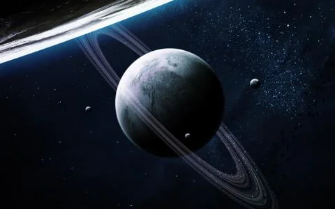 Universe scene with planets Stock Photos