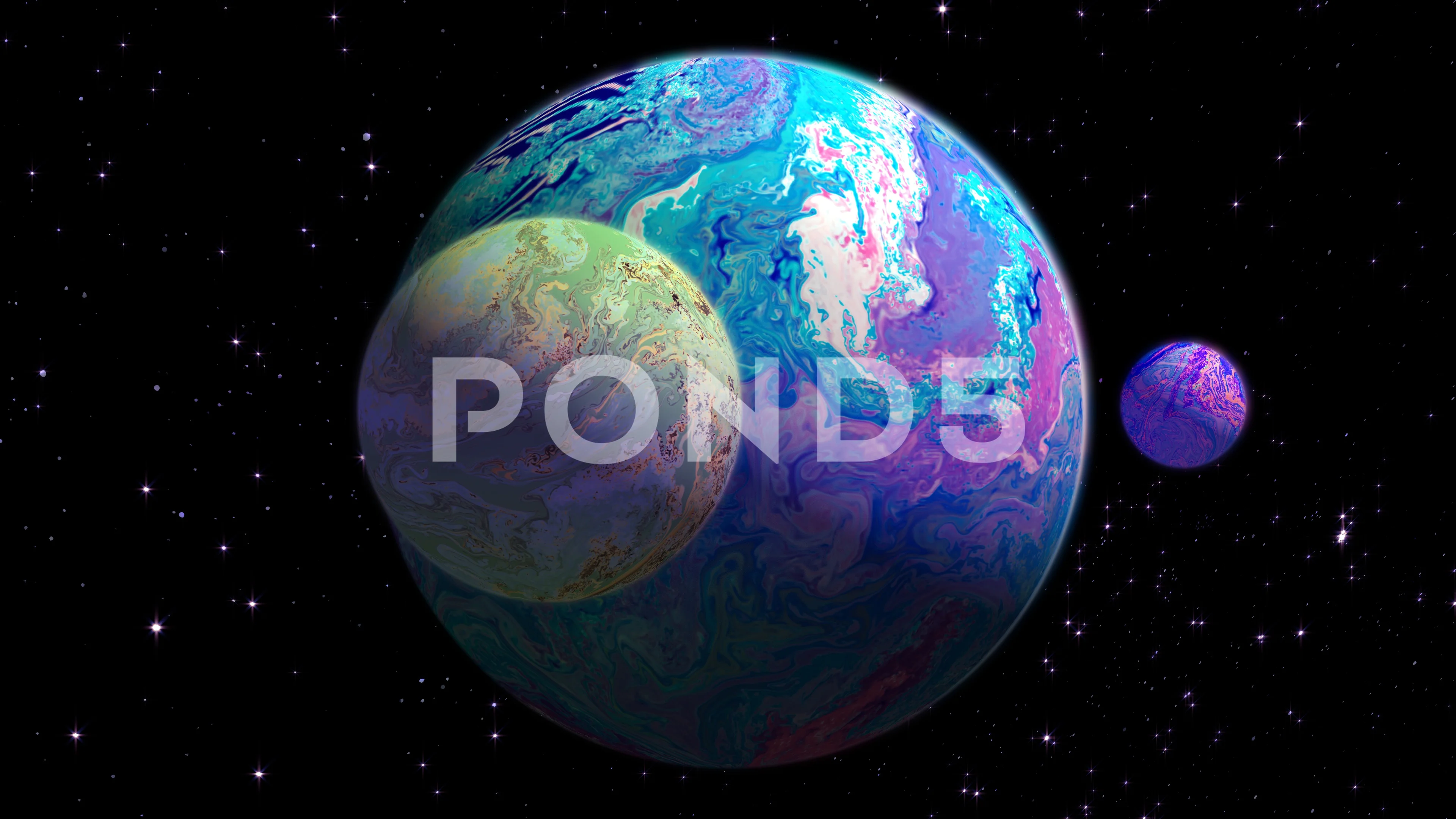 Universe Scene With Planets, Stars And Galaxies In Outer Space