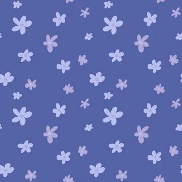 Universe seamless pattern with wildflowers on a background. Stock Illustration