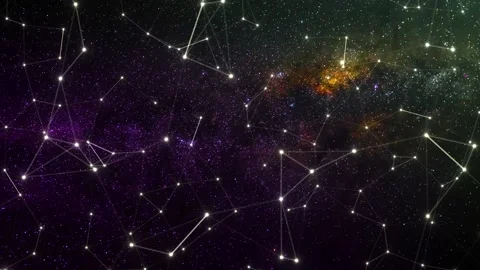 Universe Space Star Background Connection Scientific and Technology Plexus Stock Footage 232066019