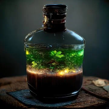 Universe trapped inside a bottle Stock Illustration